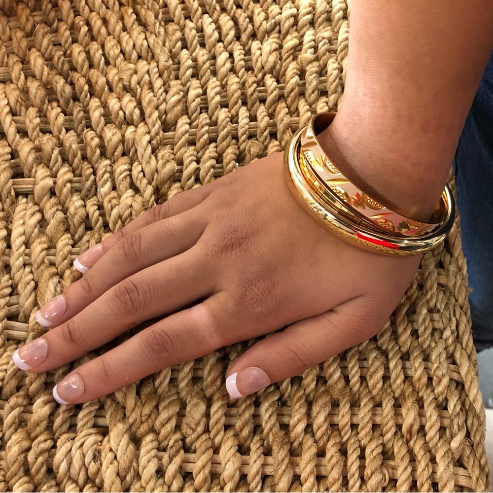 Elegant Gold and Red Bangle Set